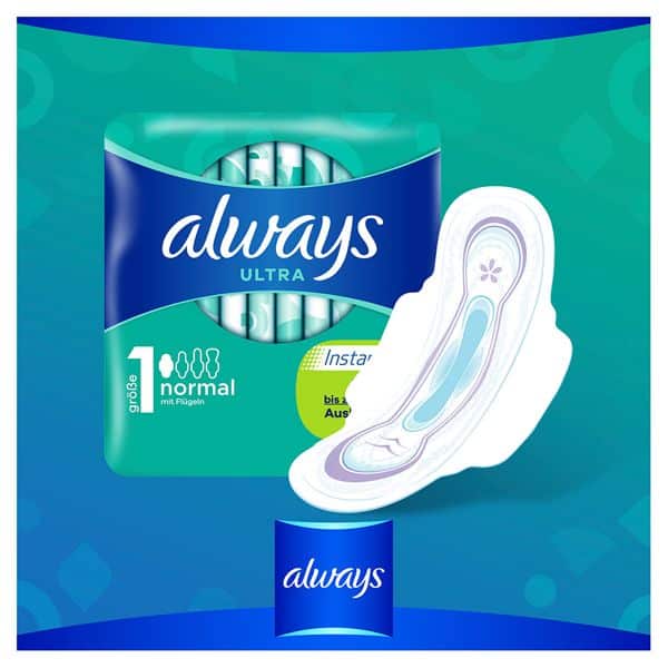 Always Ultra Normal Sanitary Pads with wings