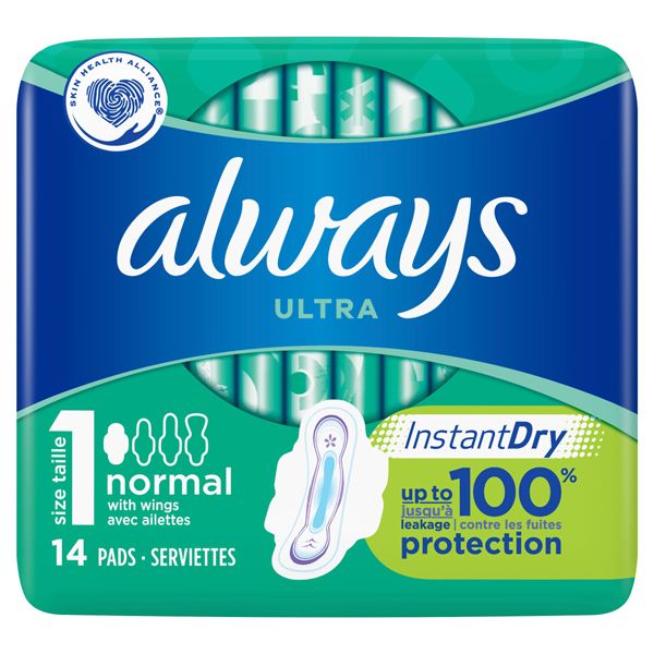 Always Ultra Normal Sanitary Pads with wings