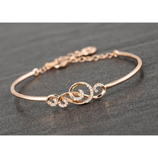 Sparkle Curls Rose Gold Plated Bangle