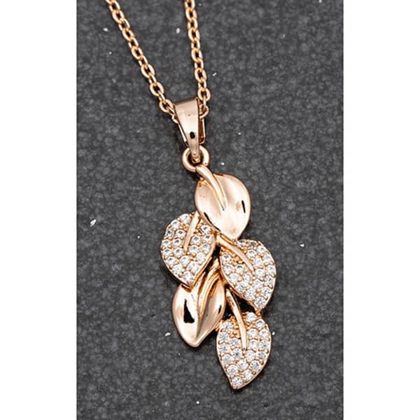 Falling Leaves Rose Gold Plated Necklace