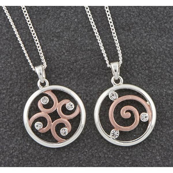 Matt Silver & Rose Gold Plated Swirl Necklace