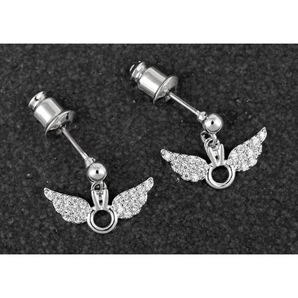 Guardian Angel Wings PP Pave Earrings