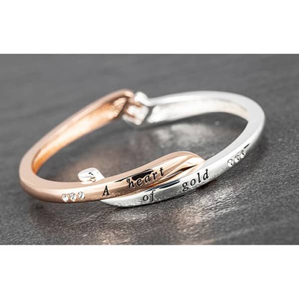 Crossover Silver Plated Gold Plated Bangle Gold