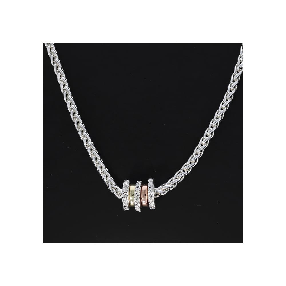 Pure Elegance Three Tone Mesh Necklace