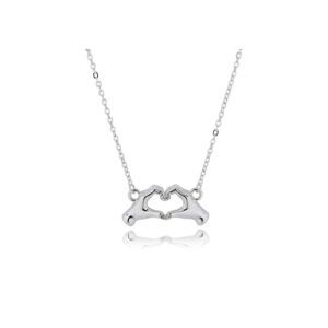 Heart In Your Hands Silver Plated Heart Necklace