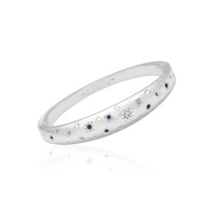 Sparkle Stars Silver Plated Bangle Clear Blue