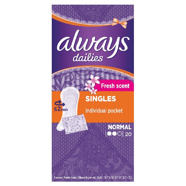 Always Dailies Single Normal Fresh Scent Panty Liners (20’s)