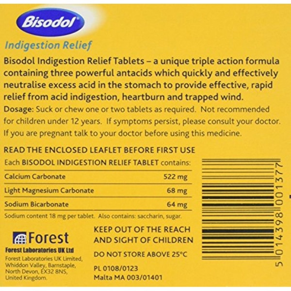 Bisadol Antacid Chewable Tablets (100)