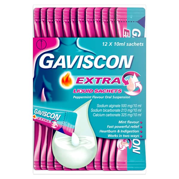 Gaviscon Extra Liquid Peppermint Sachets (12)