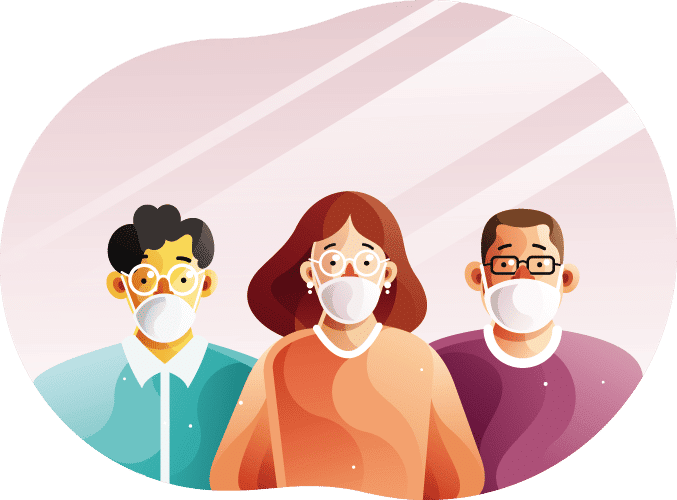 people wearing face masks illustration - pharmhealth
