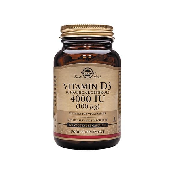 Solgar Vitamin D3 (Cholecalciferol) 4000IU (100µg) Capsules (60)