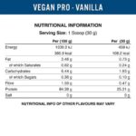 Nutritional Information Vegan Pro 450g - Pharmhealth