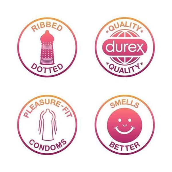Durex Pleasure Me Ribbed Condoms – 12 Pack