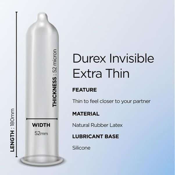 Durex iNViSiBLE Ultra Thin Condoms - Reviews, Ultra-Sensitive, Size