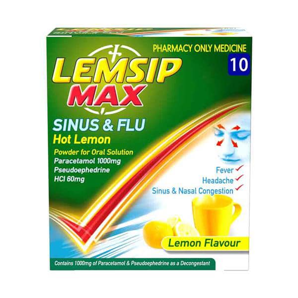 Lemsip Max Sinus & Flu Hot Lemon 10 Pack