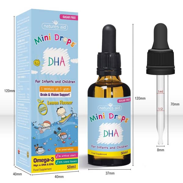 DHA Mini Drops for Children by Natures Aid (50ml)