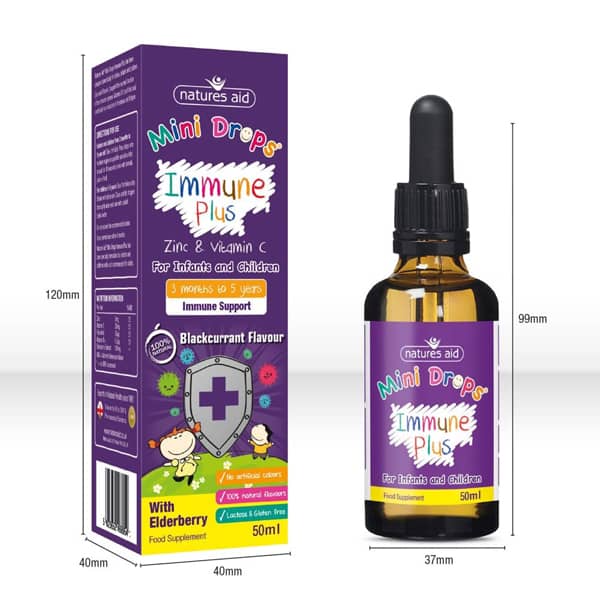 Immune Support Plus for Kids Natures Aid Mini-Drops (50ml)