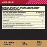ON Nutrition Information Preworkout mixed berry shot