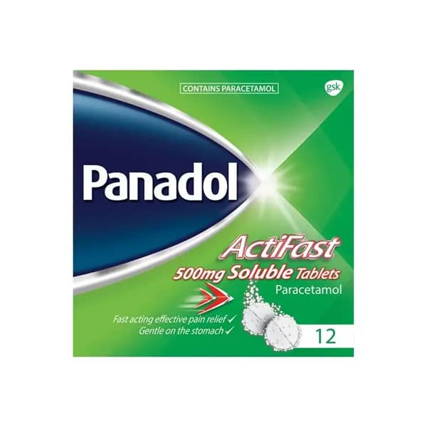 Panadol Actifast Soluble Tablets (Paracetamol 500mg) 12’s