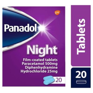 Panadol Night Tablets Paracetamol Diphenhydramine HCl 500mg/25mg-20s