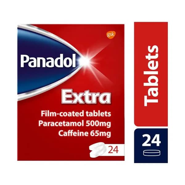 Panadol Extra Pain Relief Tablets Paracetamol Caffeine 500mg/65mg – 24s
