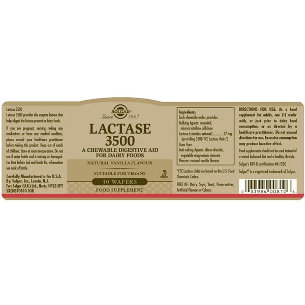 Solgar Lactase 3500 Wafers (30)