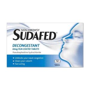 Sudafed Non-Drowsy Decongestant – 12 Tablets