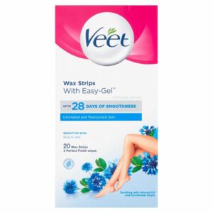 Veet Wax Strips Ready to Use for Sensitive Skin – 20 Pack