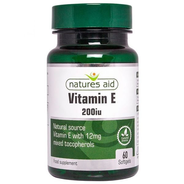 Natures Aid Vitamin E 200IU – (60) softgel capsules