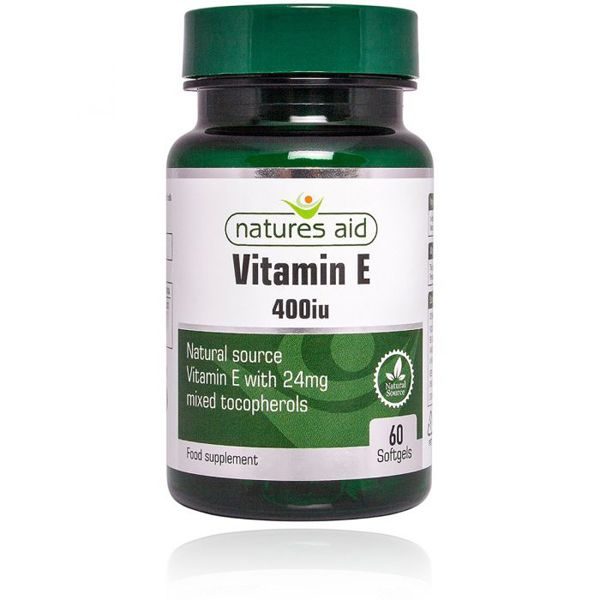 Natures Aid Vitamin E (Natural) 400IU – (60) soft gel capsules
