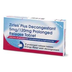 Zirtek Plus Decongestant 5mg/120mg Prolonged Release Tablets